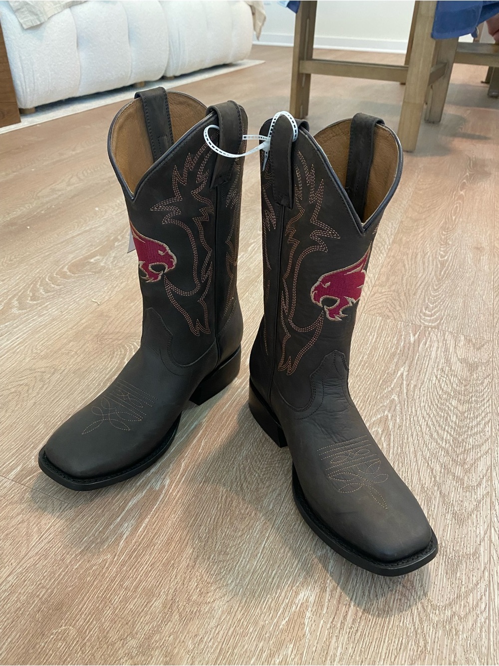 NWT Texas State University bobcats cowboy game days leather boots brown